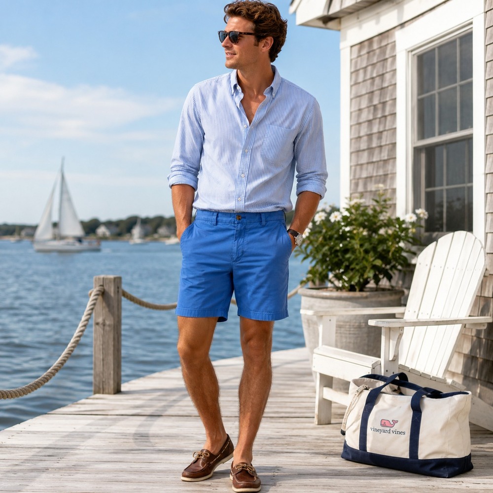 Vineyard Vines Mens Breaker Shorts 30 Blue Chino Stretch Cotton Coastal Golf